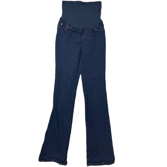 Indigo Blue Dark Denim Slim Straight Full Panel Jeans Maternity size Small - Picture 1 of 6